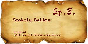 Szokoly Balázs névjegykártya