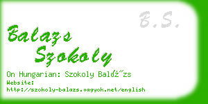 balazs szokoly business card